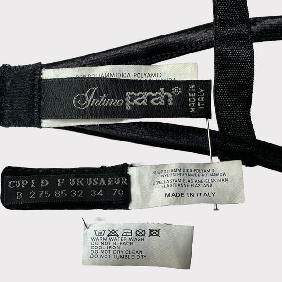 Vintage Parah Intimo Embroidered Cage Bra, Size 34B, Black - Picture 8 of 8